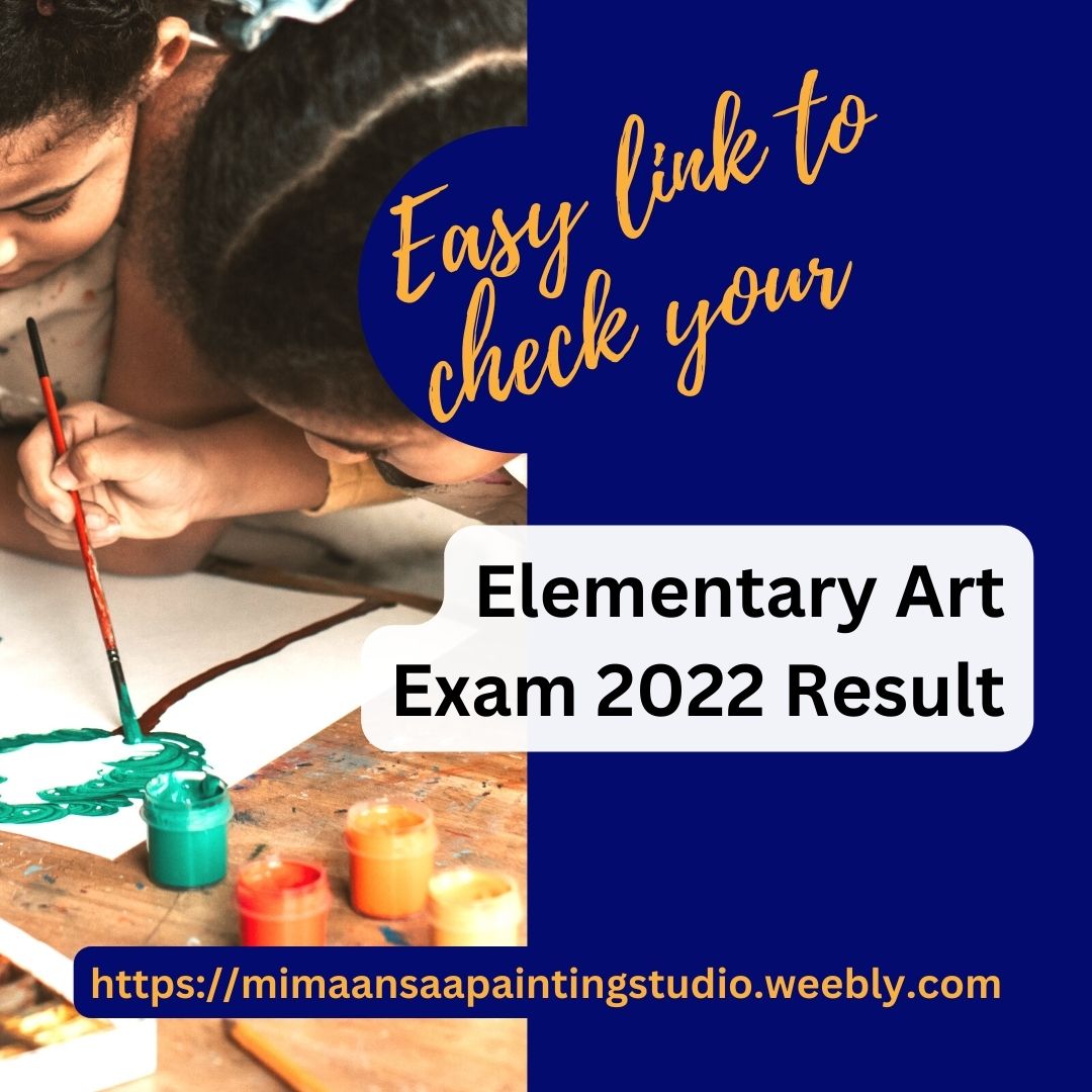 kids painting in the background and Elementary Drawing 2022 Results updates written